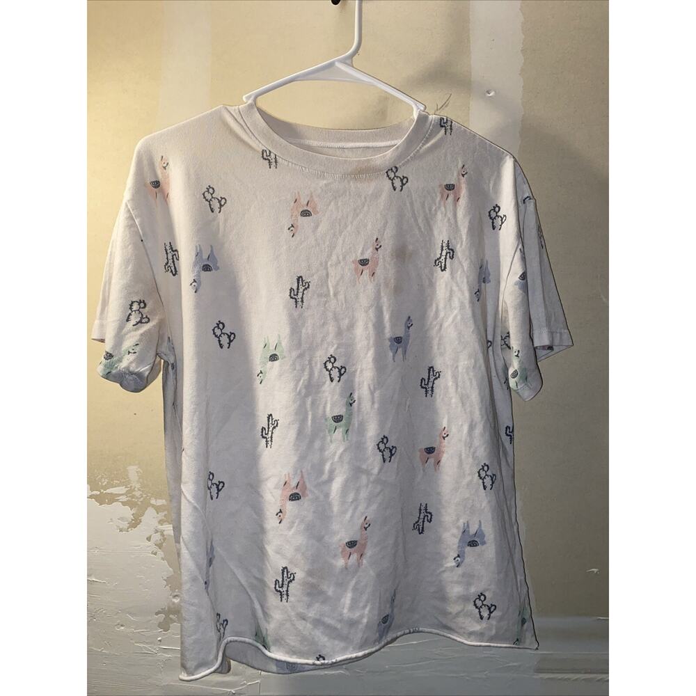 Womens Medium Awaka Llama Tshirt Pajama Top